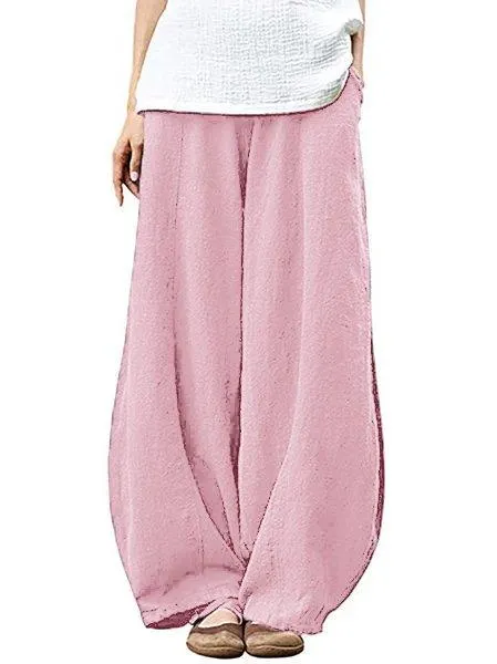 Casual Solid Pants Plus Size Loose Pants
