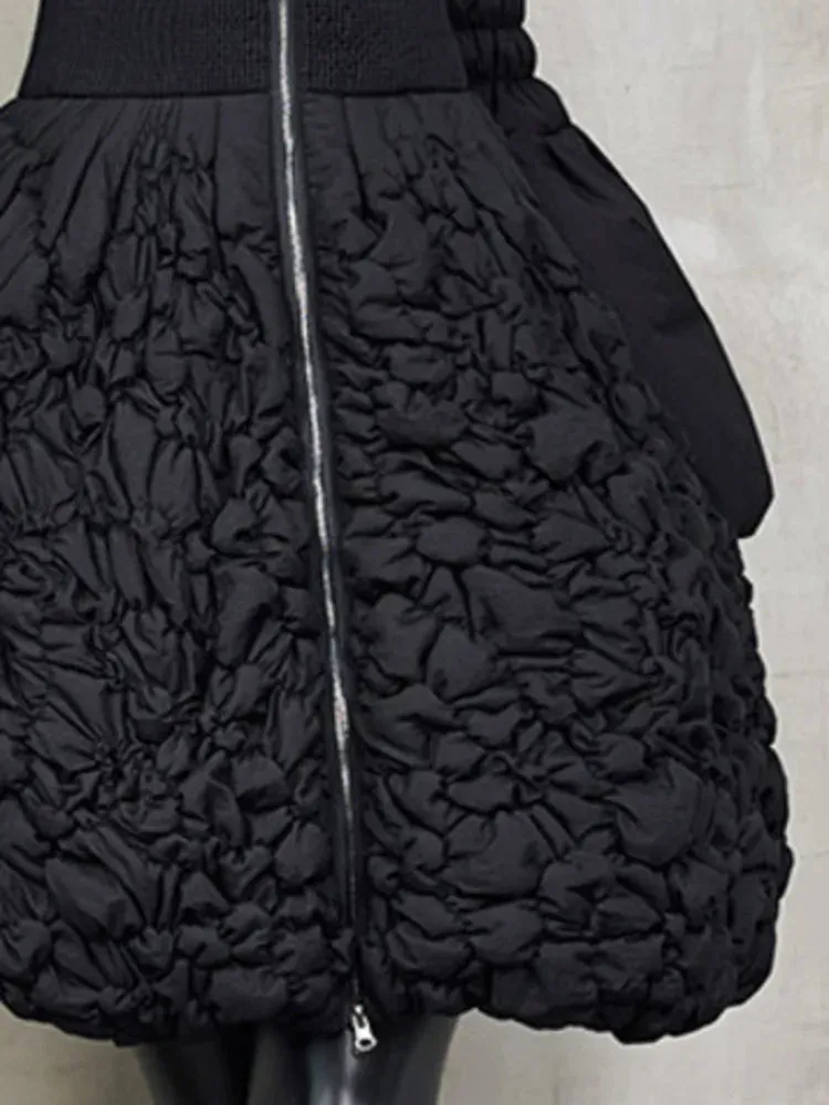 EM Lantern Sleeves Zipper A-Line  Jackets
