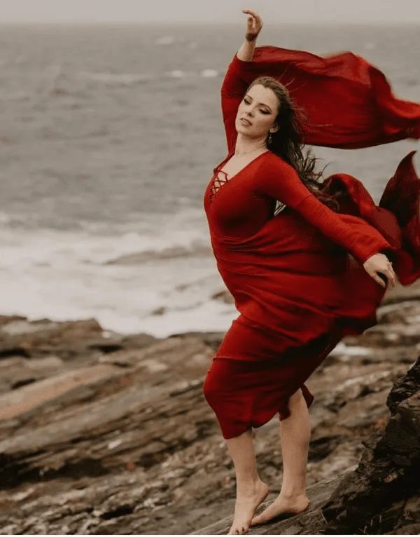 Maxi Dress with Bathwing sleeves