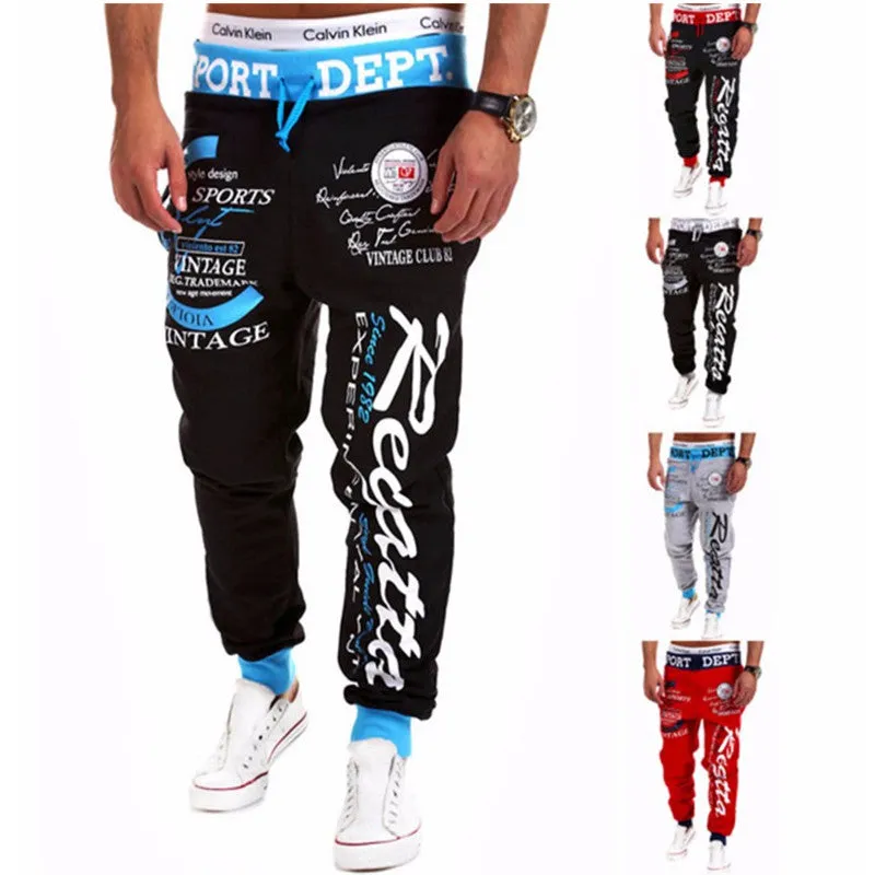 Men's Spring Joggers With Letter Print