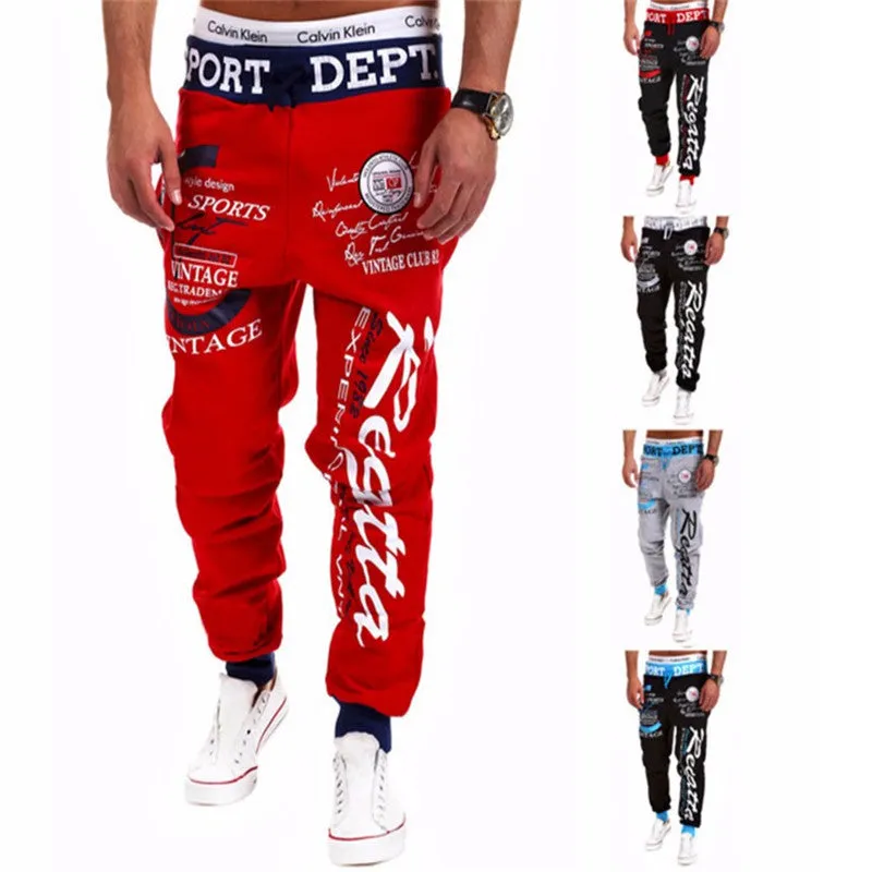 Men's Spring Joggers With Letter Print