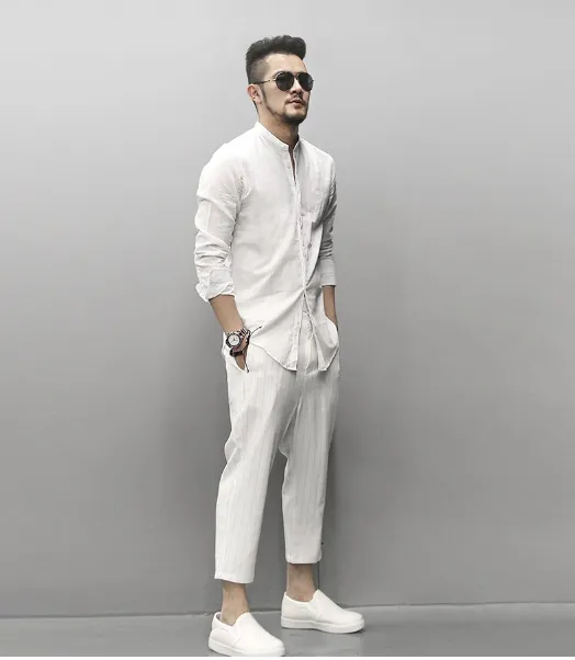 Men's Spring Loose Striped Casual Pants