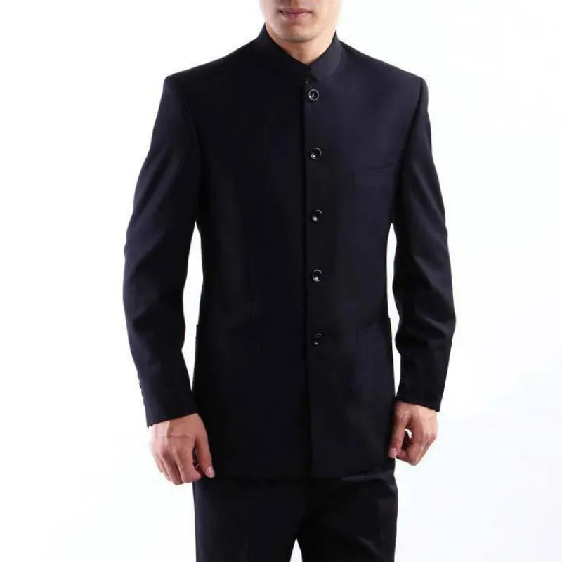 Men's Suit | Blazer With Mandarin Collar & Pants | Plus Size