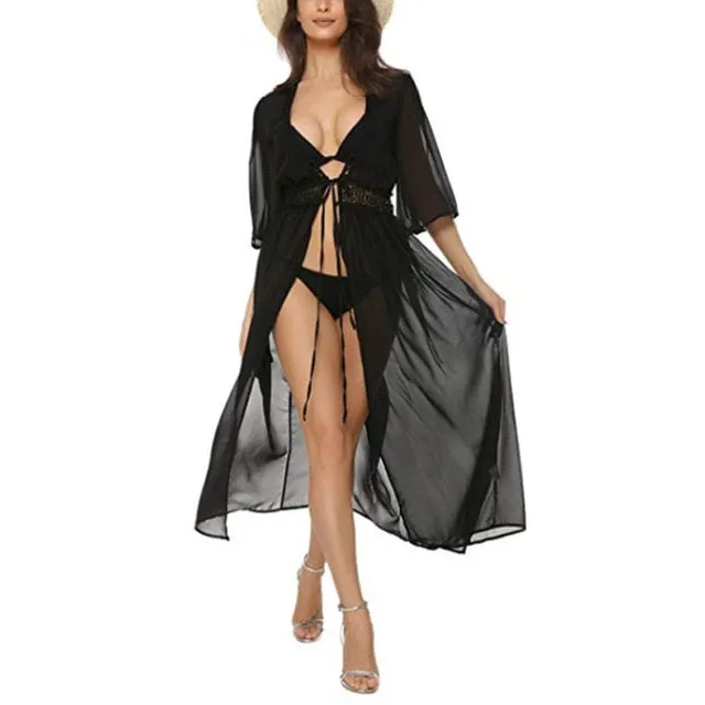 Plus Size Beach Long Dress Bikini Cover Up