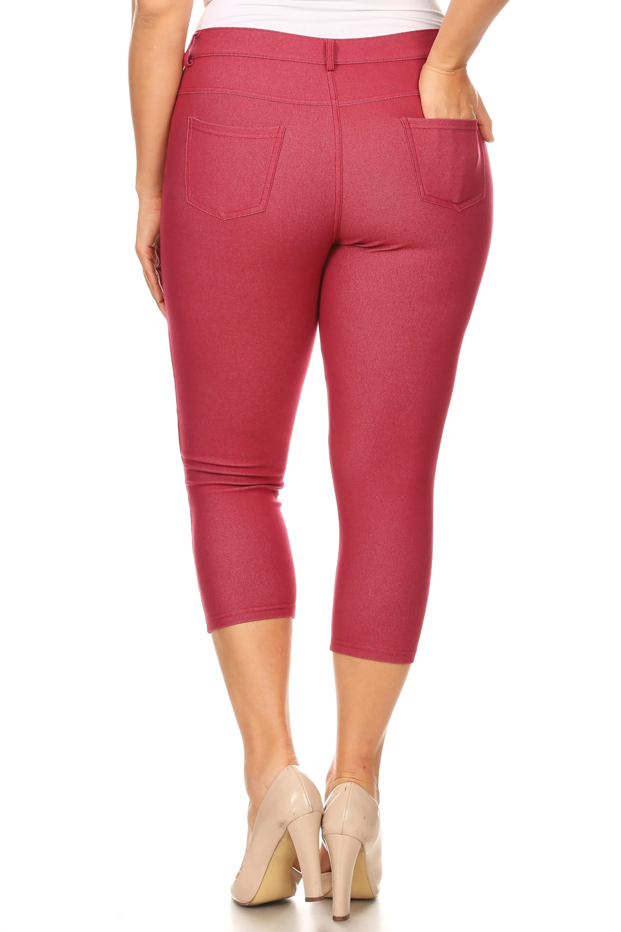 Plus Size Nelly Classic 5 Pocket Capri Jegging
