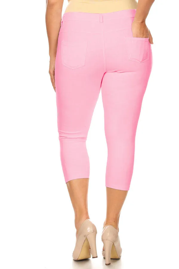 Plus Size Nelly Classic 5 Pocket Capri Jegging