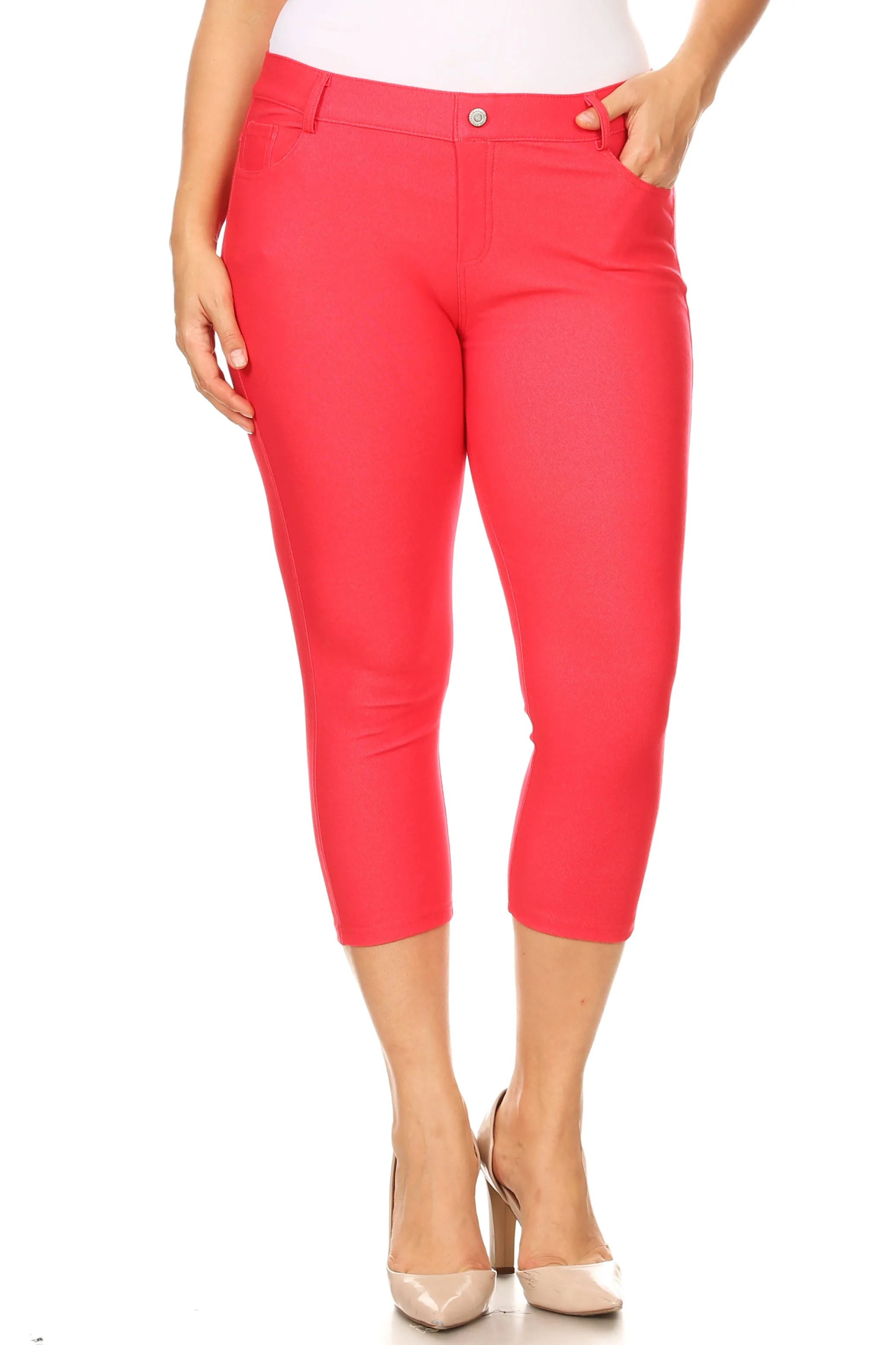 Plus Size Nelly Classic 5 Pocket Capri Jegging