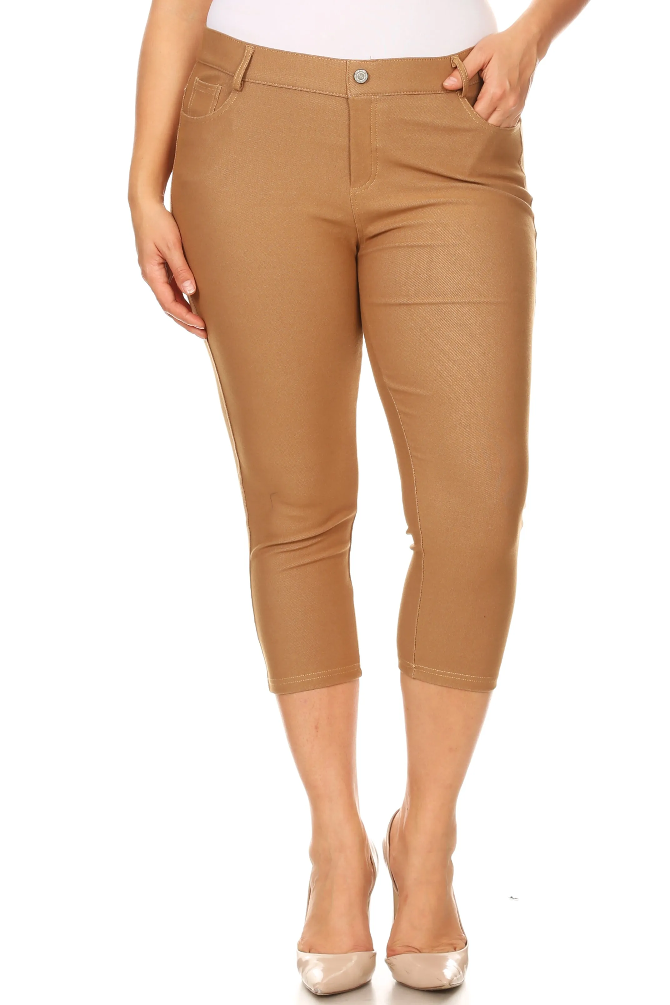 Plus Size Nelly Classic 5 Pocket Capri Jegging