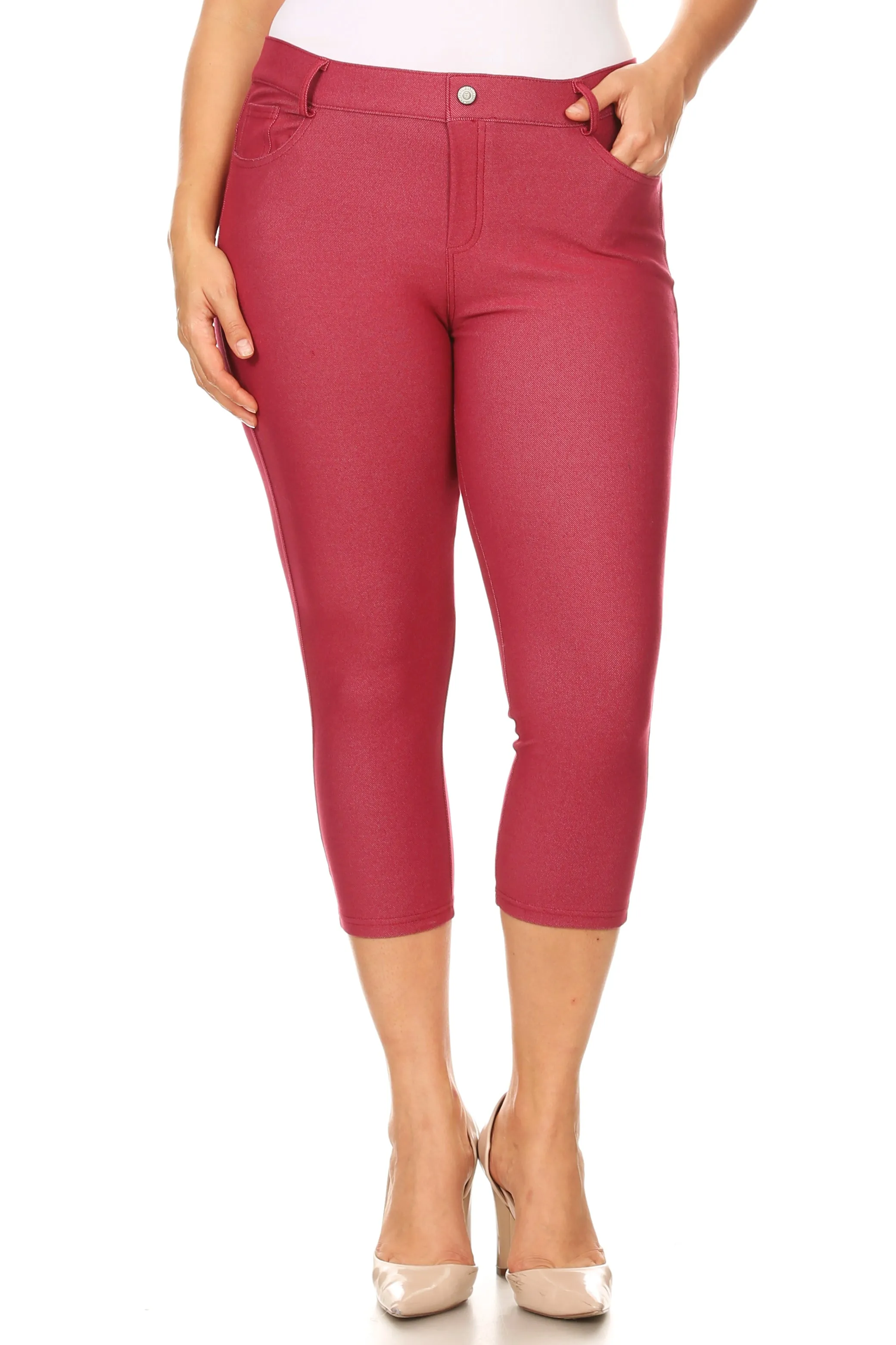Plus Size Nelly Classic 5 Pocket Capri Jegging