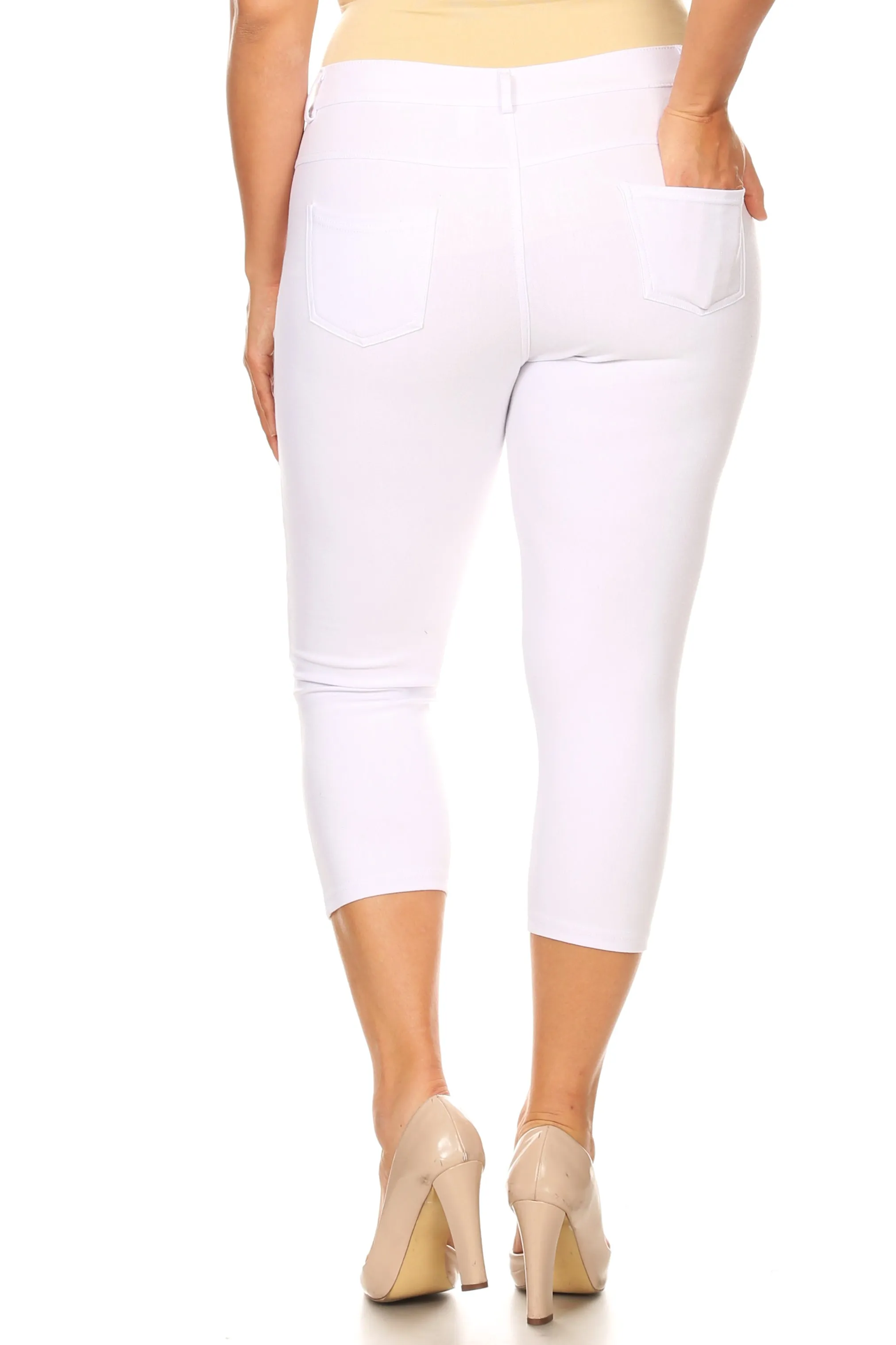 Plus Size Nelly Classic 5 Pocket Capri Jegging