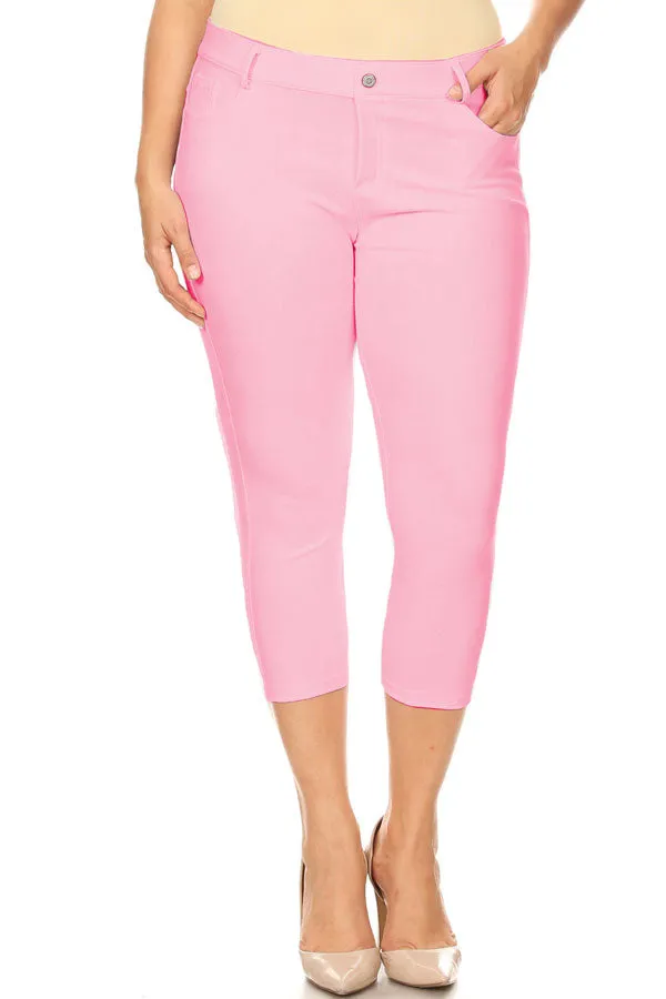 Plus Size Nelly Classic 5 Pocket Capri Jegging