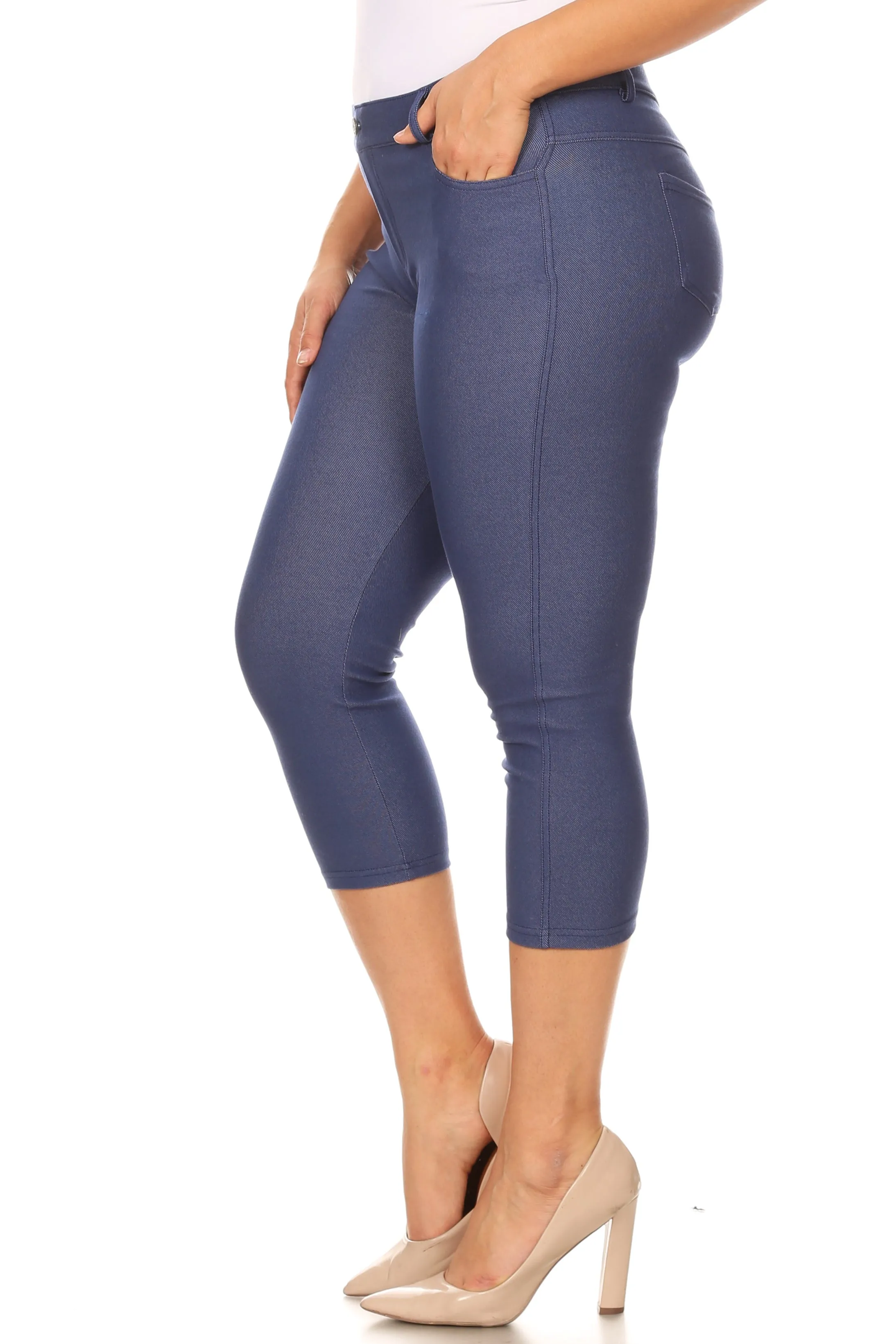 Plus Size Nelly Classic 5 Pocket Capri Jegging