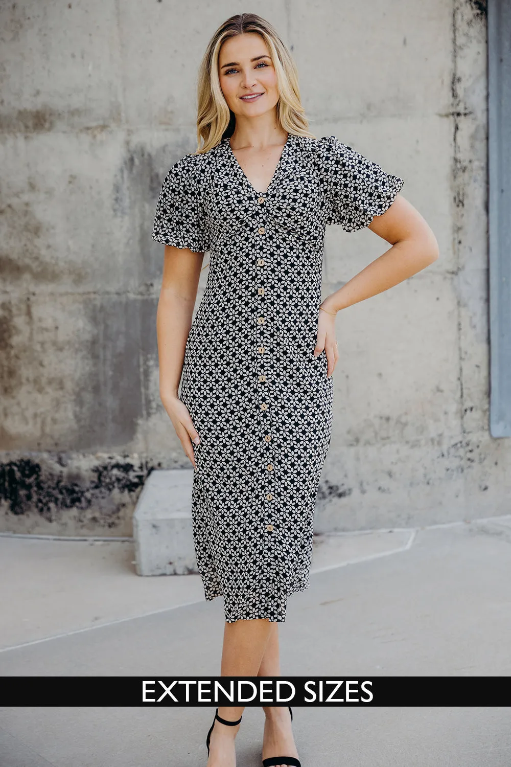 The Wanda Midi Dress in Vintage Petal