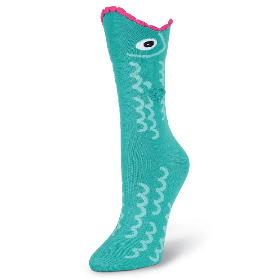 Wide Mouth Fish Socks -Women's Crew Sock