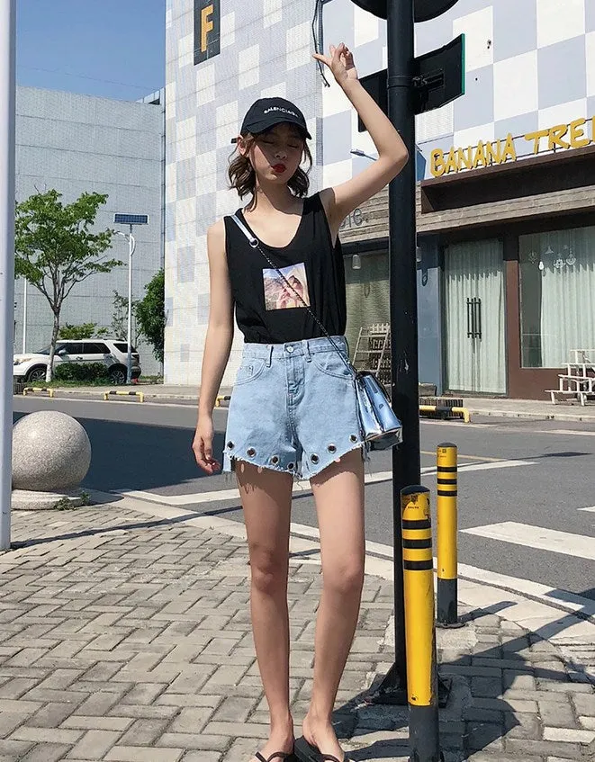 Women's Summer Slim Wide Denim Shorts | Plus Size