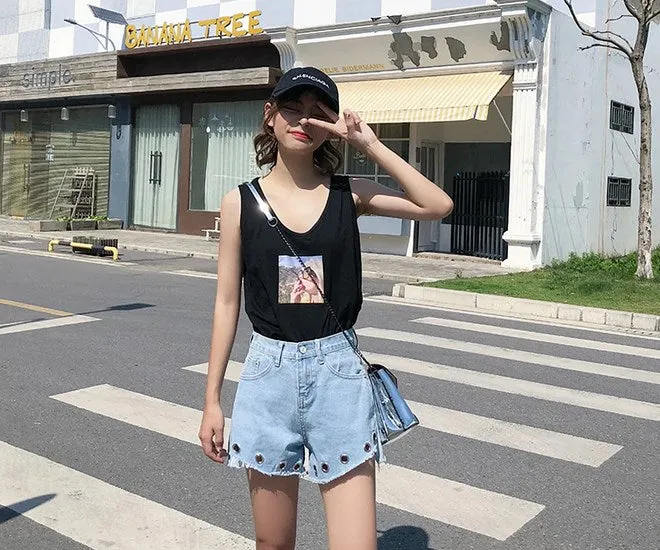 Women's Summer Slim Wide Denim Shorts | Plus Size