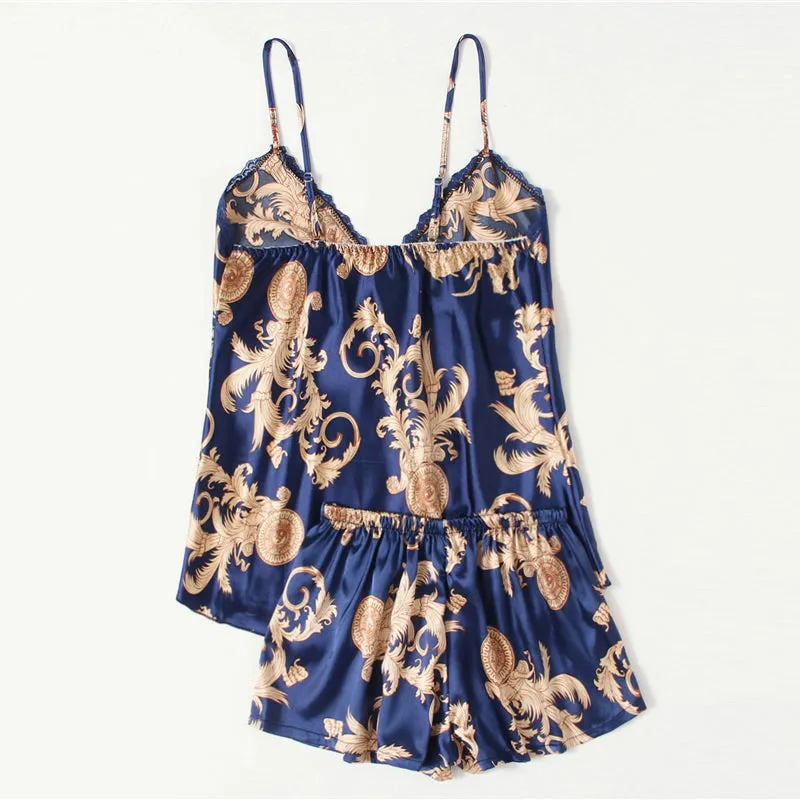 Women's V-Neck Sleepwear With Graphic Print